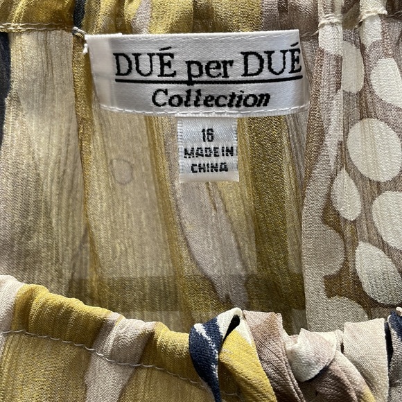 Due Per Due Sheer Silk Blouse with Camisole, SZ 16 - Picture 3 of 10